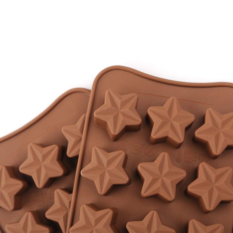 homEdge 15-Cavity Star Shaped Chocolate Mold, Set of 4PCS Non Stick Silicone Mold for Candy Chocolate Jelly, Ice Cube-Pay Attention to the Size - Image 4